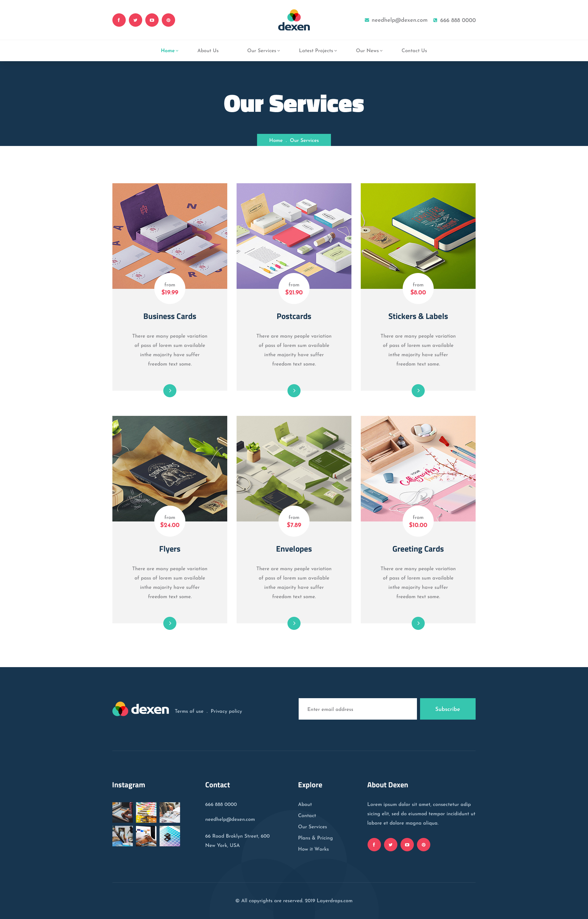 Dexen Printing and Copy Center PSD Template by Layerdrops ThemeForest